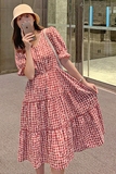现货新款格子连衣裙B077-W21-P85-K138，女装连衣裙，浙宝100