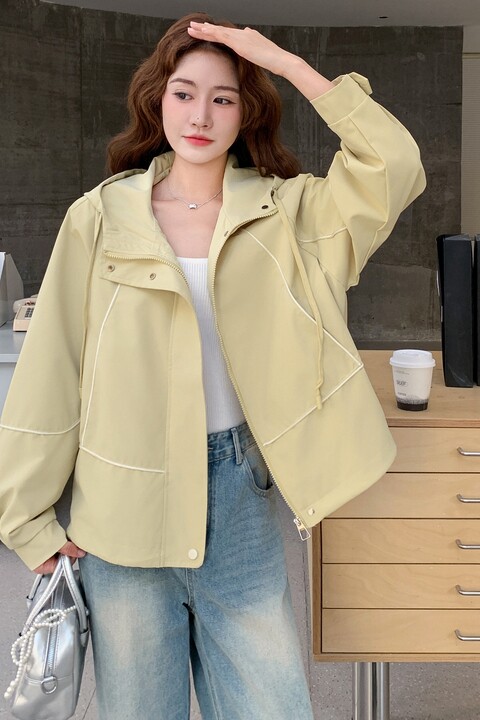 [新款】超好看休闲百搭连帽小外套B100-8668p135-k188,女装风衣,浙宝100
