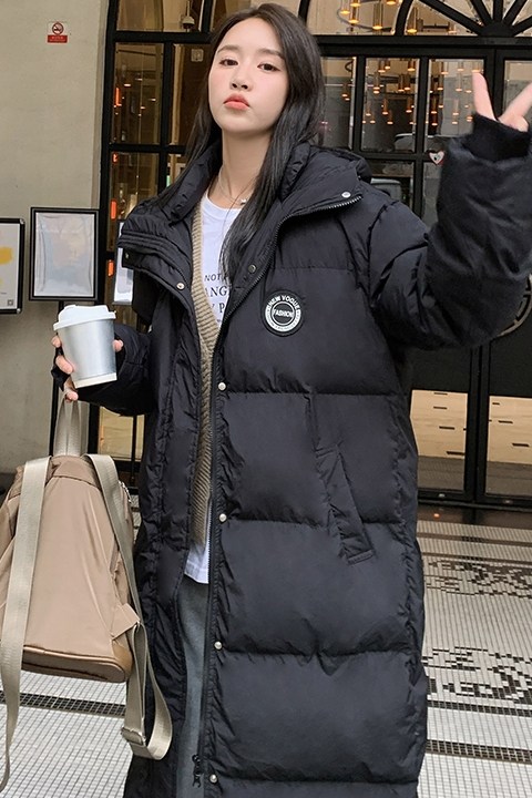 原创设计，现货韩版宽松长款过膝羽绒服女zB100-5263Y-p330-k468,女装羽绒服,浙宝100