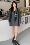 甜辣休闲宽松设计感小众西装外套女春秋高级感炸街韩系西服学院风，女装西装，浙宝100