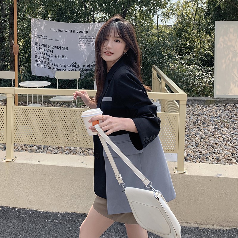 2023春新款拼接西装外套，现货，077-2229-P115-168,女装西装,浙宝100