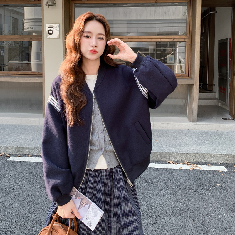 【新款】袖子花边拼接显瘦减龄卫衣外套B100-8666p125-k178,女装大码女装,浙宝100