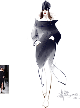 时装画设计稿专业服装设计图代画PS服装效果图服装设计师专用手稿