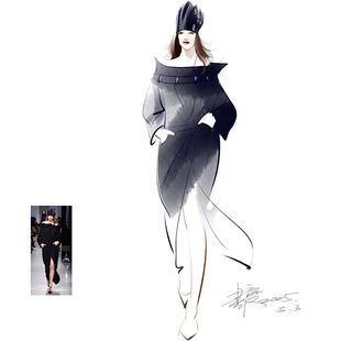 时装画设计稿专业服装设计图代画PS服装效果图服装设计师专用手稿