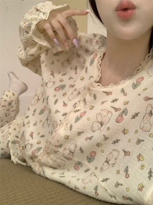 睡衣可爱少女棉纱布女网红风