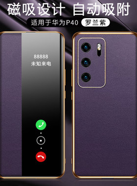 适用华为P40手机壳P40pro保护ANA一AN00磁吸皮套ELS智能休眠TN翻盖por镜头全包ANOO防摔ANAAN男女TNOO新款PR0