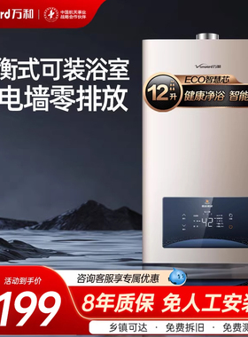 万和平衡式燃气热水器家用天然气款浴室洗澡12升WE3