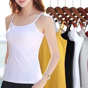 Camisole Vest Slim Women Spaghetti Solid Basic Color Strap