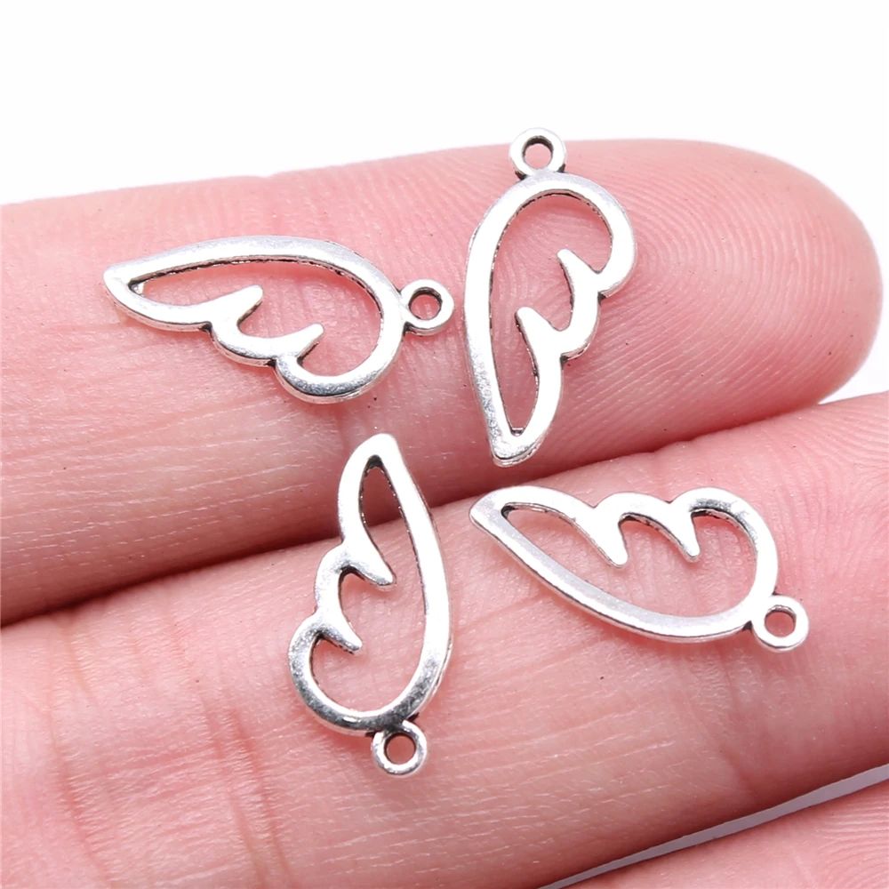 WYSIWYG 40pcs Charms 16x8mm Angel Wing Charms For Jewelry Ma-封面