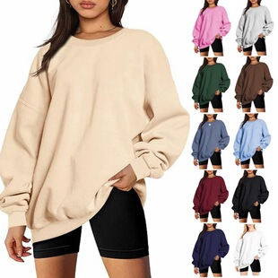2025 Women's Crewneck Pullover Loose Casual Fleece-lined Ove