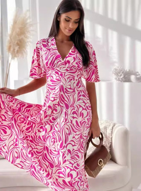 2025 Fashion Digital Long Large Pendulum Printing Dress