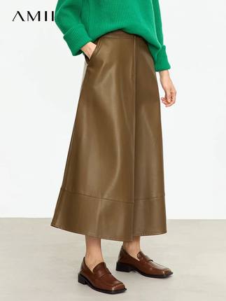 AMII Minimalist Fashion Women Skirt 2024 Autumn New Loose Si