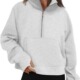Suit Sports zip Loose 2025 Fleece llar Women Half Yoga Swe