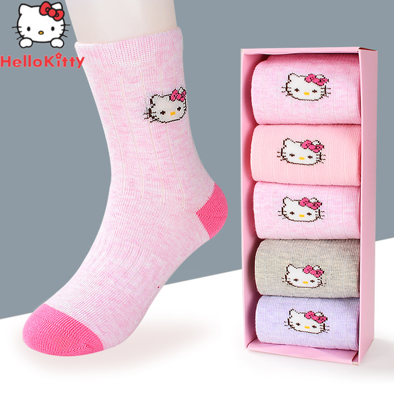 Hellokitty儿童袜子女童短袜5双装春秋宝宝棉袜保暖舒适,童装/婴儿装/亲子装,儿童袜子(0-16岁),淘宝优惠券,粉丝福利购,淘宝优惠卷