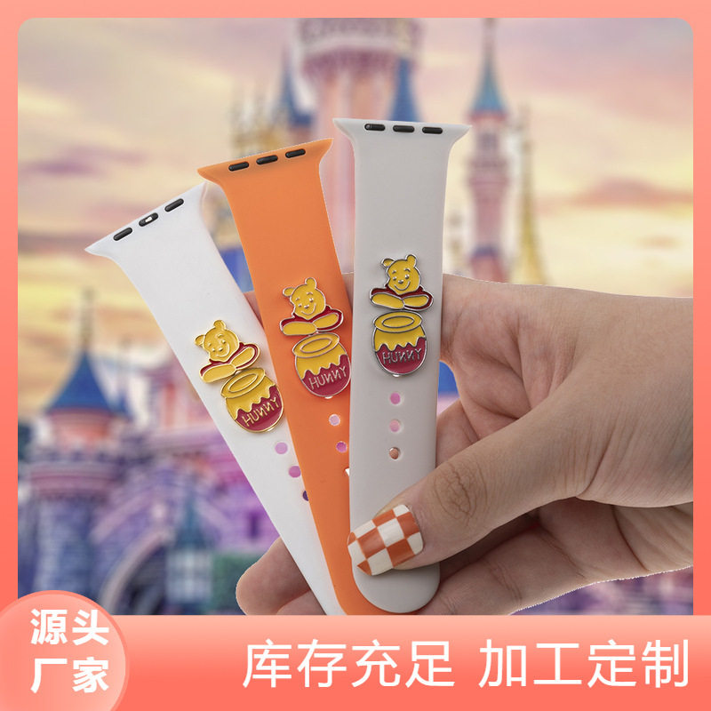 卡通人物 跨境iwatch表带装饰环SHEIN TEMU苹果硅胶手表带配饰