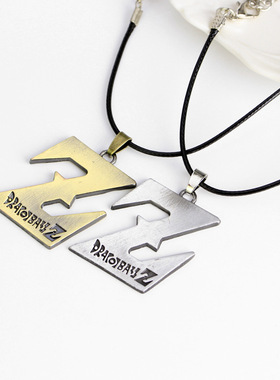 欧美饰品跨境配饰周边Z字形合金项链赛亚人标志吊坠厂家直销