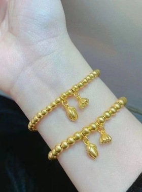 古法金两世欢莲蓬手链女轻奢小众高级感莲蓬手串女送女友闺蜜礼物