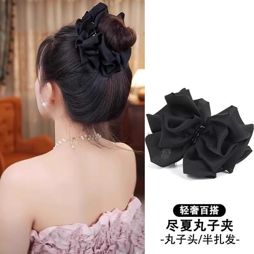 新款泡泡抓夹女高级感蝴蝶结发夹后脑勺盘发发夹发卡鲨鱼夹子头饰