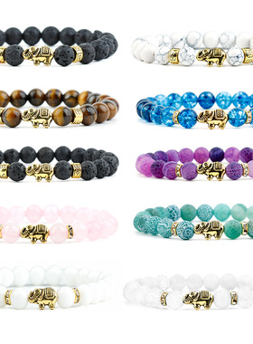 风化白玛瑙手链荔枝冻玉髓珠子串珠水晶单圈散珠子大象手串男女