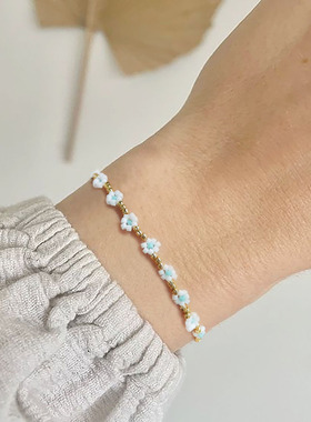 ins小众波西米亚风手串手工编织雏菊花朵串珠Miyuki小米珠手链女