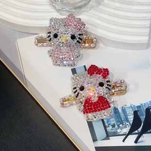 儿童发饰头饰批发电话线头绳 热卖 可爱kt猫咪点钻发夹发绳套装 新款