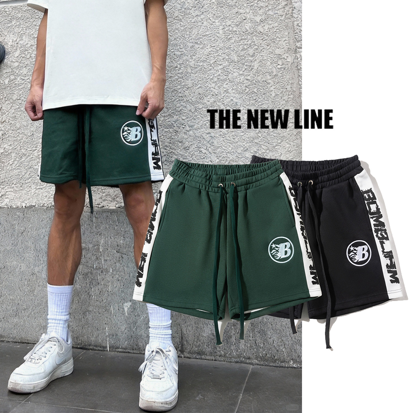 美式高街侧边字母印花短裤男夏季休闲四分裤潮牌宽松运动篮球裤子,男装,短裤,淘宝优惠券,粉丝福利购,淘宝优惠卷