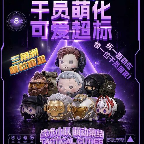 新款三角洲树脂萌粒盲盒学生周边玩具潮玩公仔摆摊