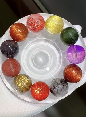 天然水晶多宝手串大颗粒20mm钛晶绿发晶超七金草莓铜发银钛手链