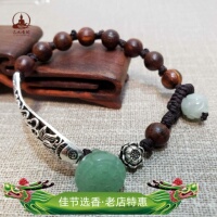 【银鱼手链】海南降真香925银手链古风手串女士手工民族风饰品