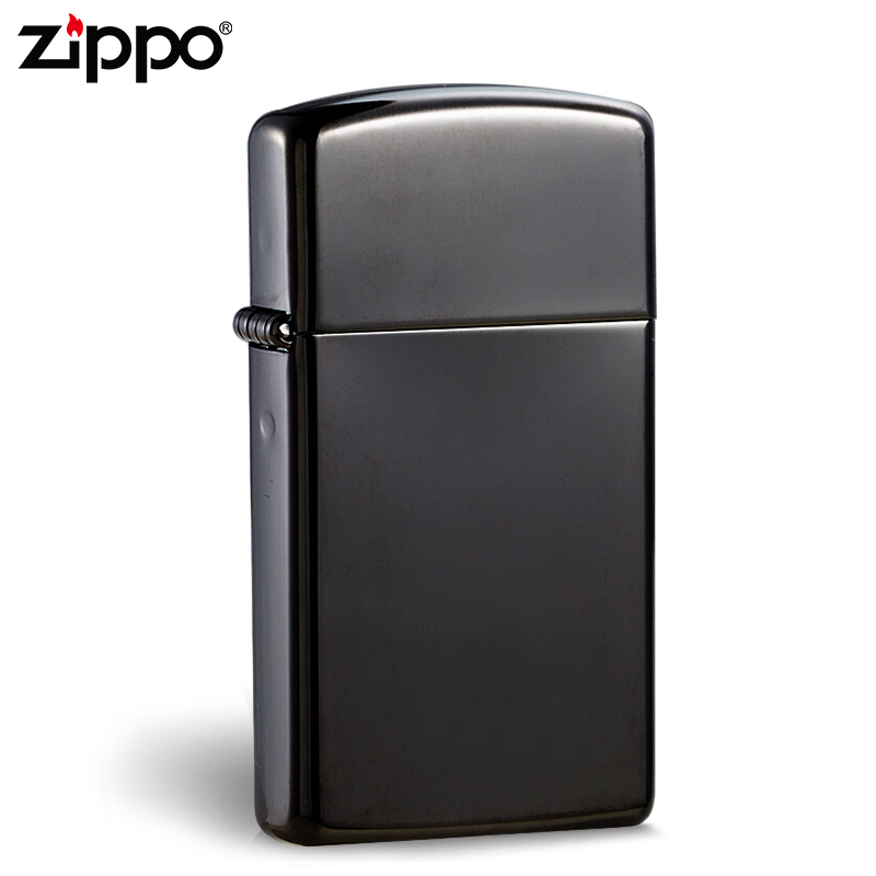 原装专柜ZIPPO打火机 正版炫酷纤巧黑冰窄机 28123 女士火机正版