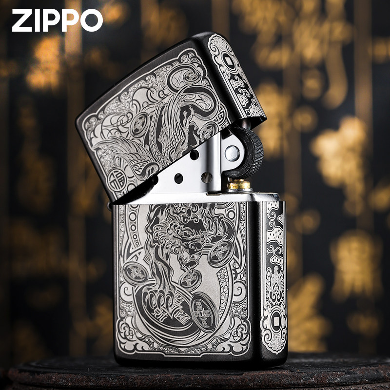 zippo官方正版打火机招财貔貅正品外壳防风煤油打火机送男友礼物