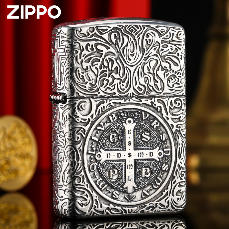 zippo正版打火机 康斯坦丁牧师盔甲银机正品防风煤油火机男士送礼