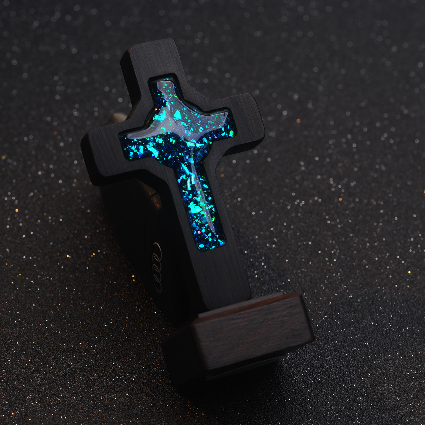 十字架木制亮彩摆台车摆件个性汽车装饰品男女手工黑檀木教堂用品