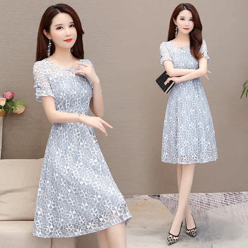 Feminine Large mm summer 2019 Lace Ethnic style Kuotai Tai Big brands Dress Noblein the Women's clothing/Boutique , Large size women  category - from Buy2taobao.com to provide professional Taobao agent buy service