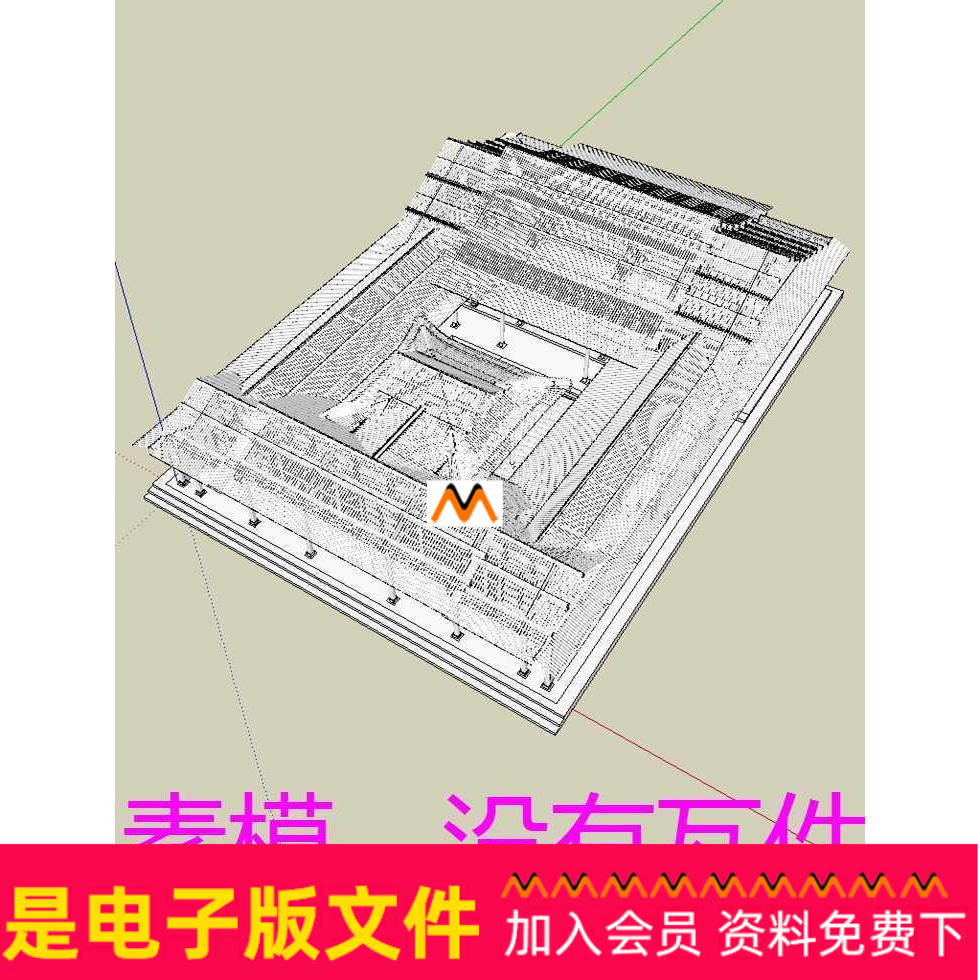 X111仿宋代古建筑宗祠堂祭祀建筑仿古木结构祠堂屋架构造图SU模型
