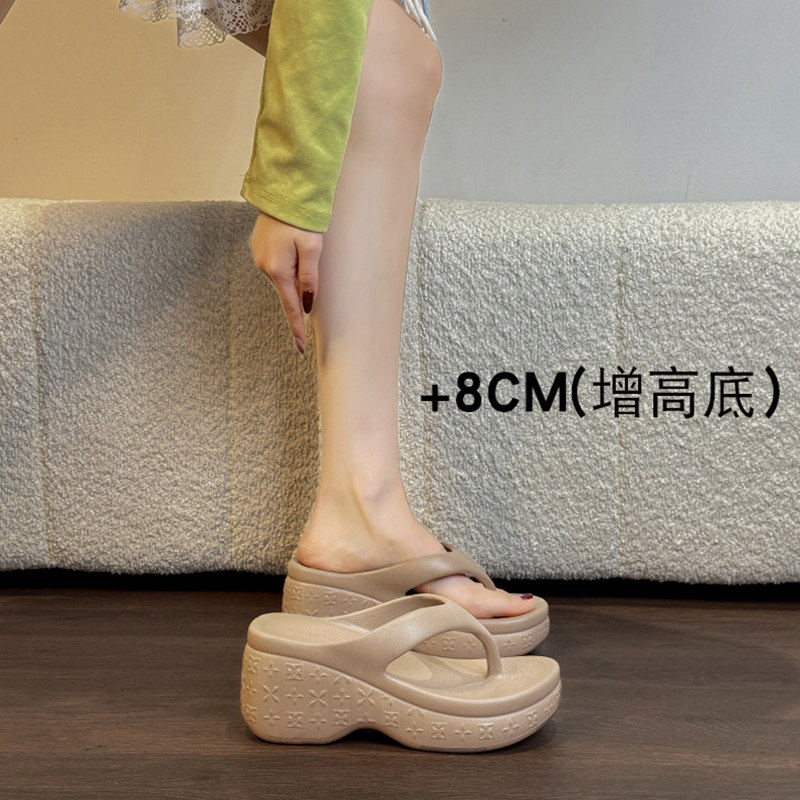 日本代购小个子增高8cm坡跟人字拖女夏季轻便防滑厚底沙滩凉拖鞋,女鞋,人字拖,淘宝优惠券,粉丝福利购,淘宝优惠卷