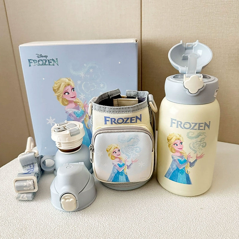杯具熊四叶草皮套儿童保温杯艾莎公主爱莎冰雪奇缘三盖带吸管宝宝