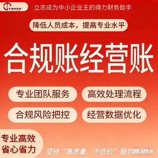 公司账外包经营分析账务整理财税合规账电商合规账财税常年顾问咨
