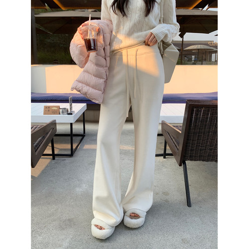 10.6新品 本希benxe/微喇休闲卫裤高腰显瘦拖地裤