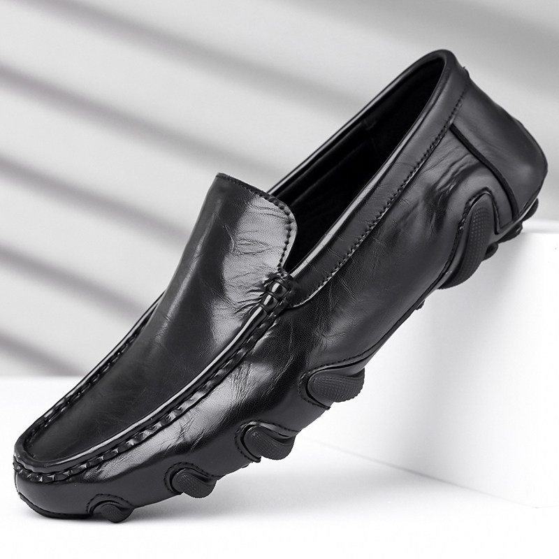 头层牛皮豆豆鞋春季新款休闲真皮一脚蹬乐福鞋软底透气防滑驾车鞋,流行男鞋,乐福鞋（豆豆鞋）,淘宝优惠券,粉丝福利购,淘宝优惠卷