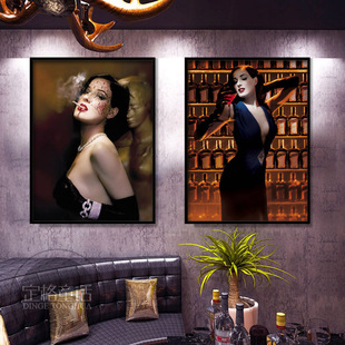 蒂塔万提斯海报酒吧清吧挂画美式会所KTV壁画性感美女写真装饰画