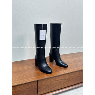 粗跟字母长筒高跟骑士靴 显高8cm DKVID 想焊在脚上呦