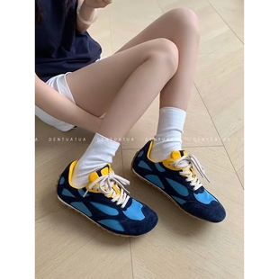 拼色反绒休闲德训鞋 25ss 女 复古质感锁定独特风格 DENTUATUA