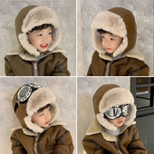 儿童雷锋帽子护耳哈尔滨旅游中大男孩冬季 雪地东北防寒装 备冬天皮