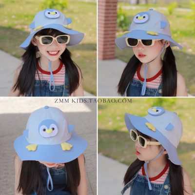 企鹅帽子儿童渔夫夏季薄款防晒遮阳速干网眼2026新款女款小女孩宝
