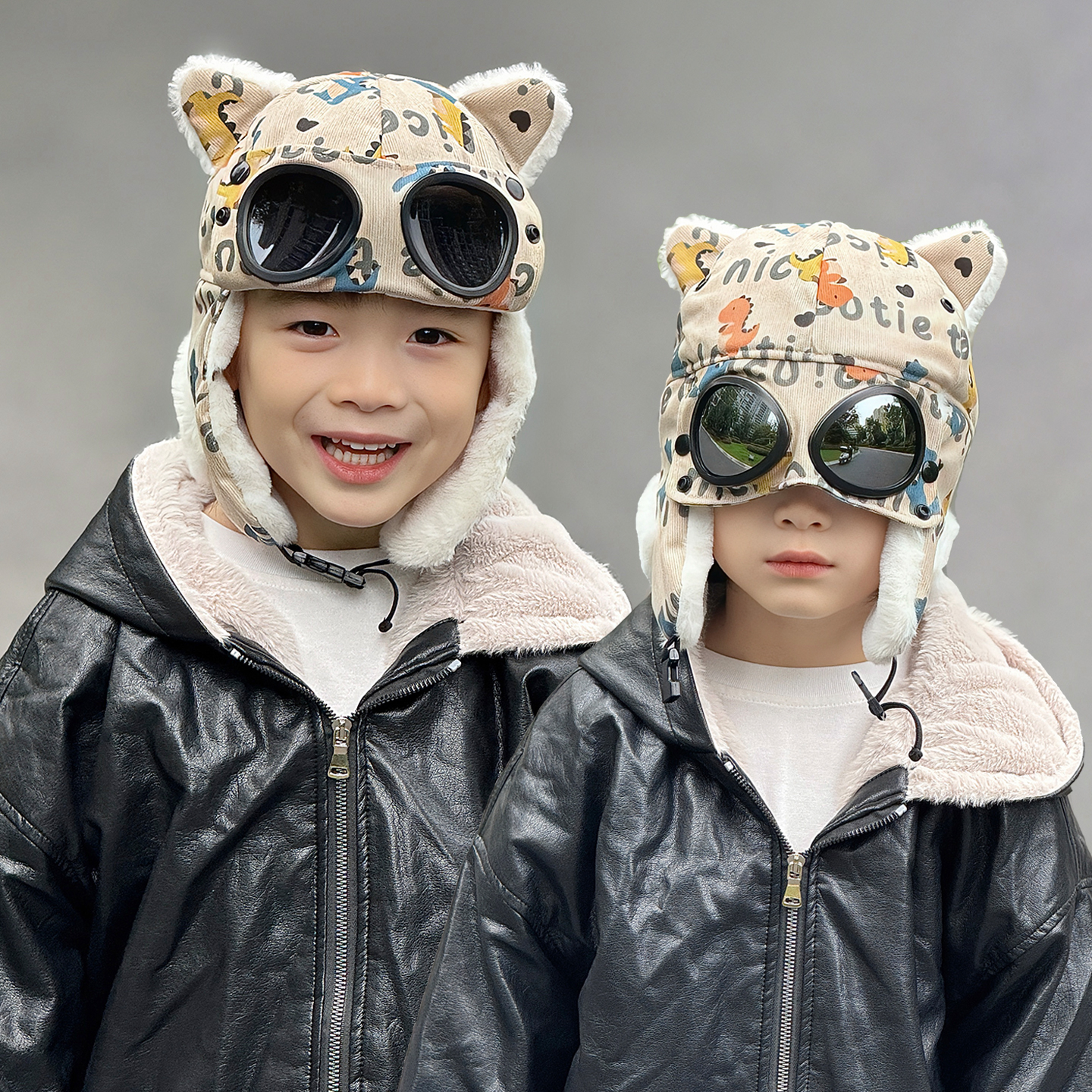 儿童雷锋棉帽子飞行员2025新款中大男孩宝小冬季护耳东北防寒冬天