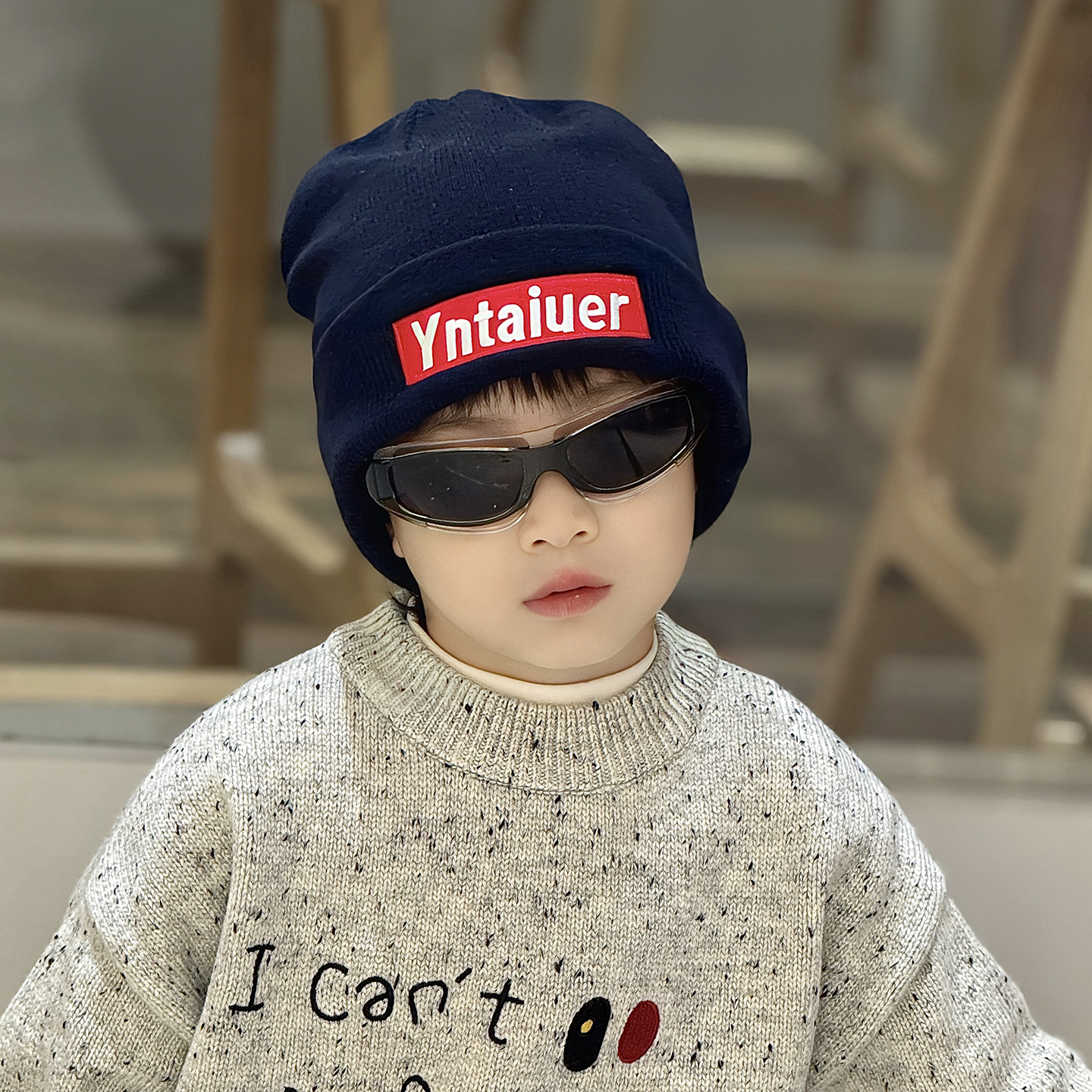 儿童毛线冷帽子针织2025新款中大男孩宝小痞帅气炸街潮酷街头冬天