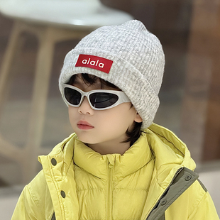 儿童毛线冷帽子2025年新款冬季针织大男孩宝小痞帅气炸街潮酷街舞