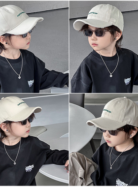 儿童鸭舌棒球帽子中大男孩宝小痞帅气炸街白色秋冬潮街舞超好看的