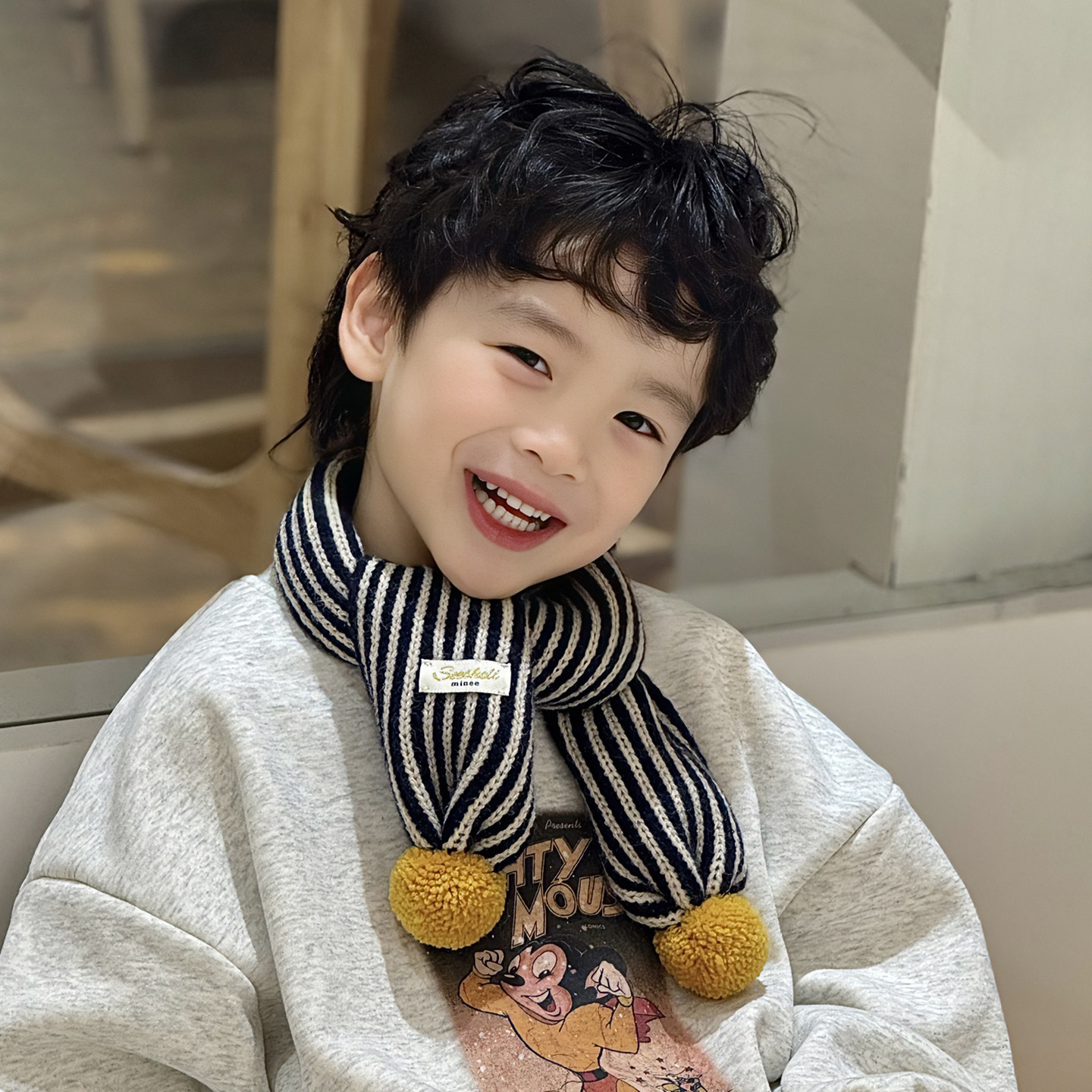 儿童围巾大男孩女宝2025新款秋冬季护颈小围脖脖套痞帅气冬天小孩